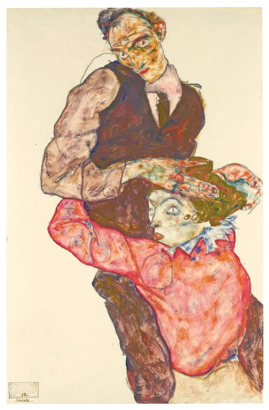 Aşıklar (Wally ile Otoportre) - Egon Schiele