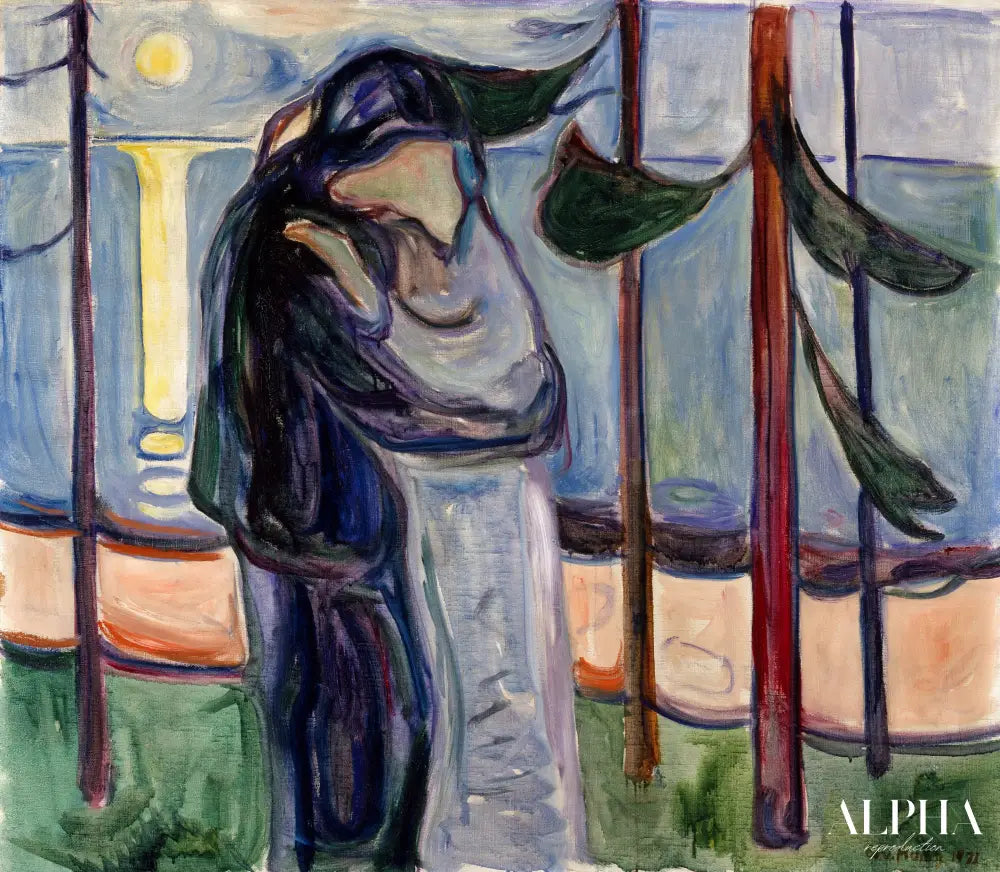 Les baisers - Edvard Munch - Reproductions de tableaux et peintures haut de gamme