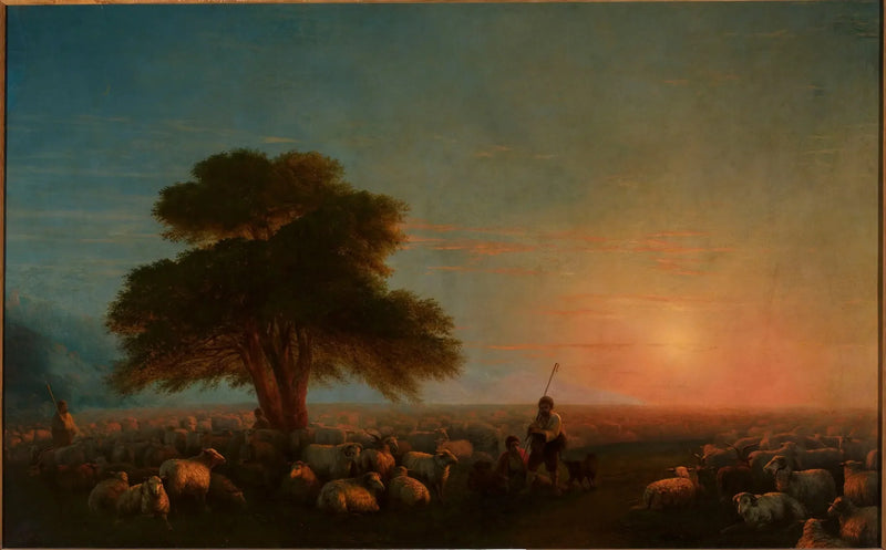 Çobanlar ve bir koyun sürüsü. - Ivan Aïvazovski