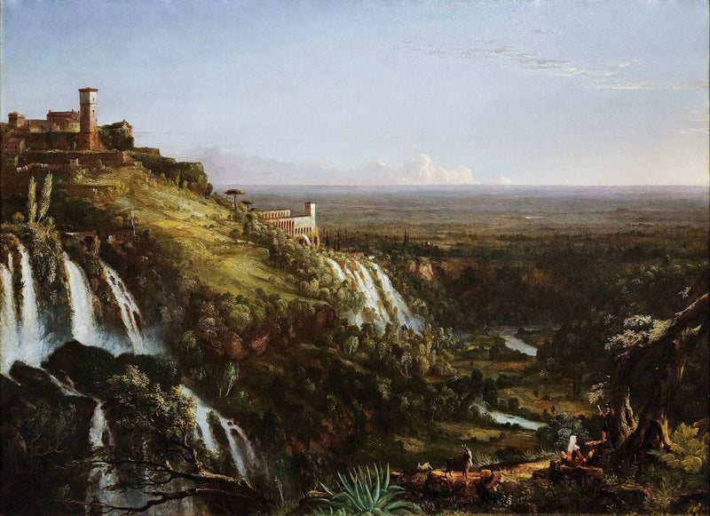 Les Cascatelli, Tivoli, Roma'ya doğru - Thomas Cole