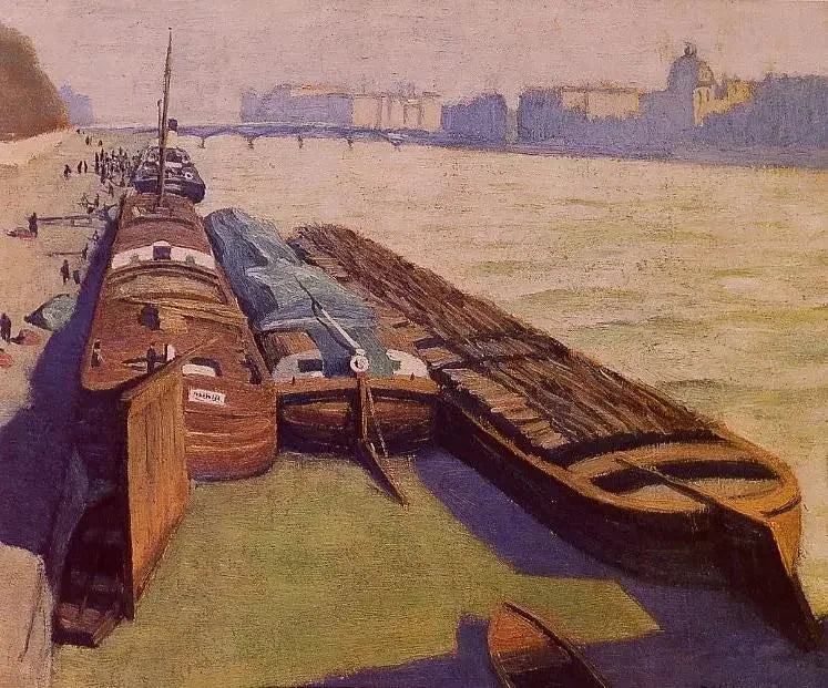 Seine kıyısında tekneler - Félix Vallotton