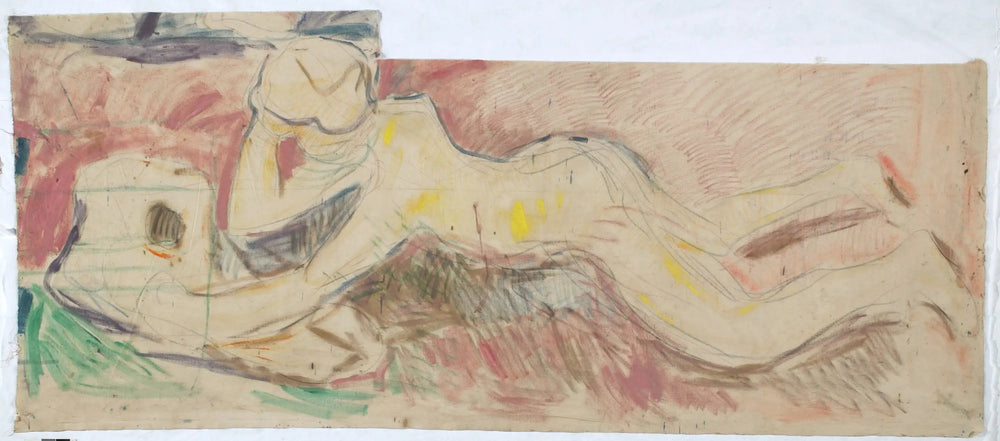 Les Chercheurs : garçon reposant sur son ventre - Edvard Munch image 1 reproduction de peinture à l’huile