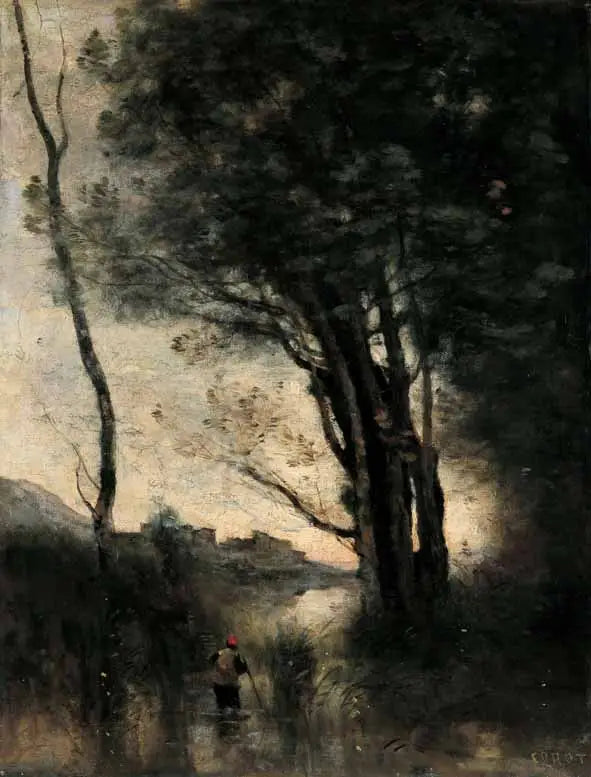 İtalya'dan Anı - Jean-Baptiste Camille Corot, Bir Dereyi Geçen Çiftçiler