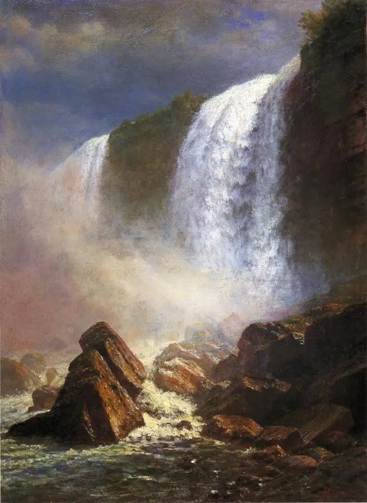 Niagara Şelaleleri aşağıdan görünüm - Albert Bierstadt