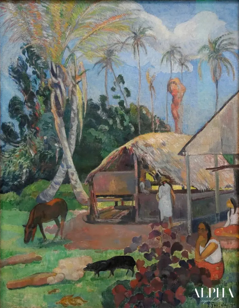 Les cochons noirs - Paul Gauguin - Reproductions de tableaux et peintures haut de gamme