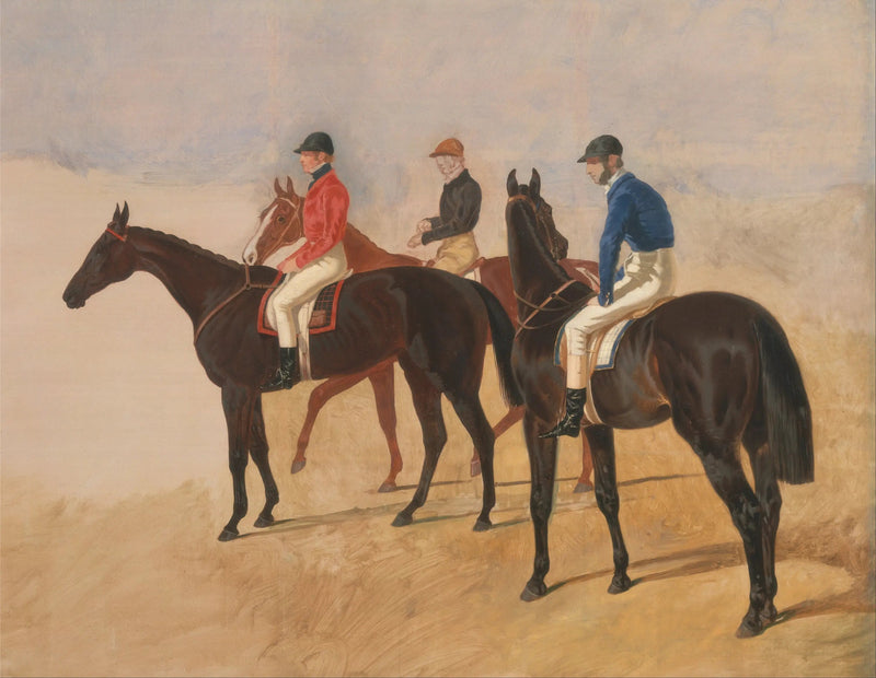 Steeplechase ustaları: Allen McDonough Brunette üzerinde, Tom Oliver Discount üzerinde ve Jem Mason Lottery üzerinde - John Frederick Herring, Sr.