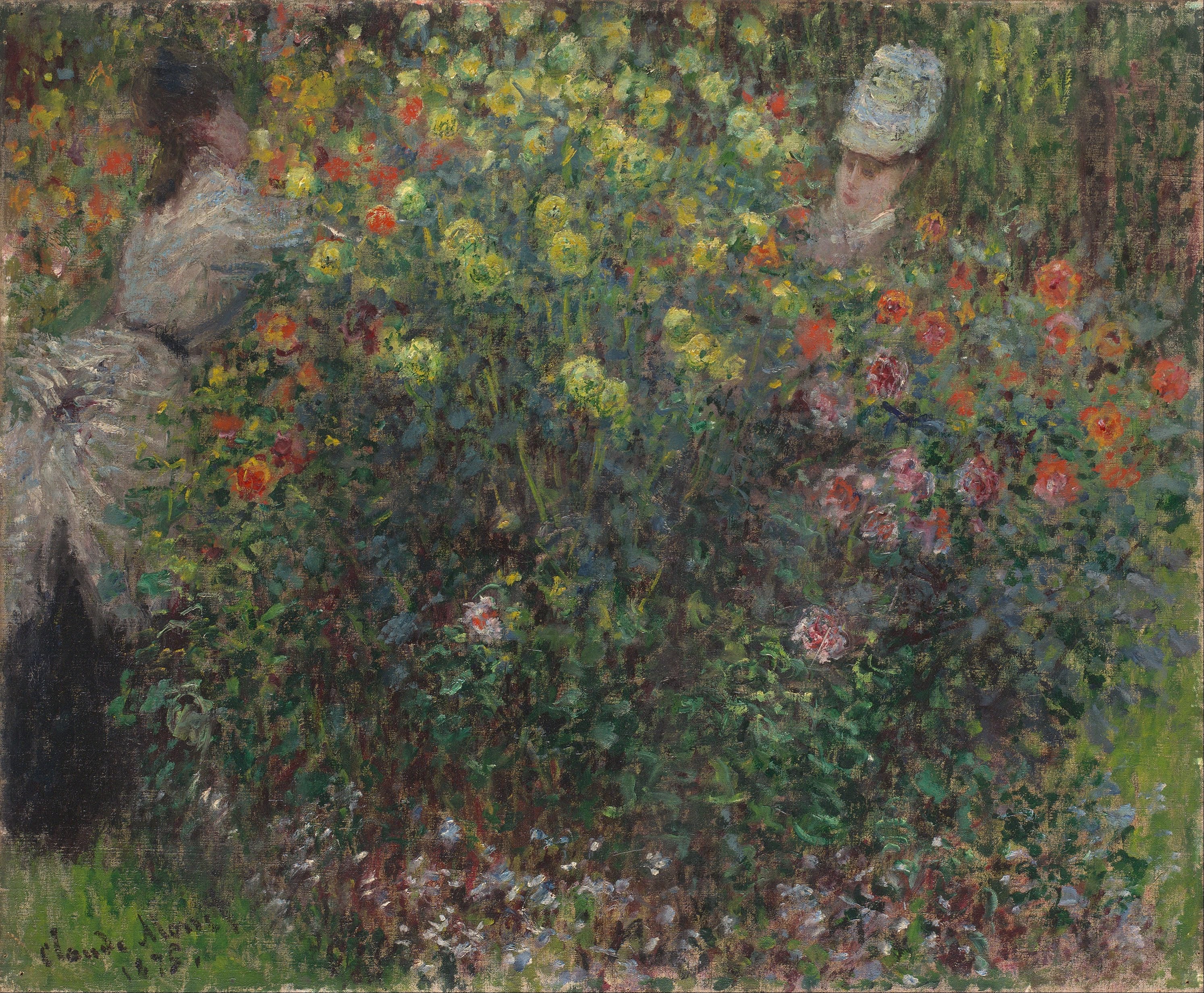 Reproduction du tableau « Les dames en fleurs - Claude Monet » par Alpha Reproduction en peinture à l’huile