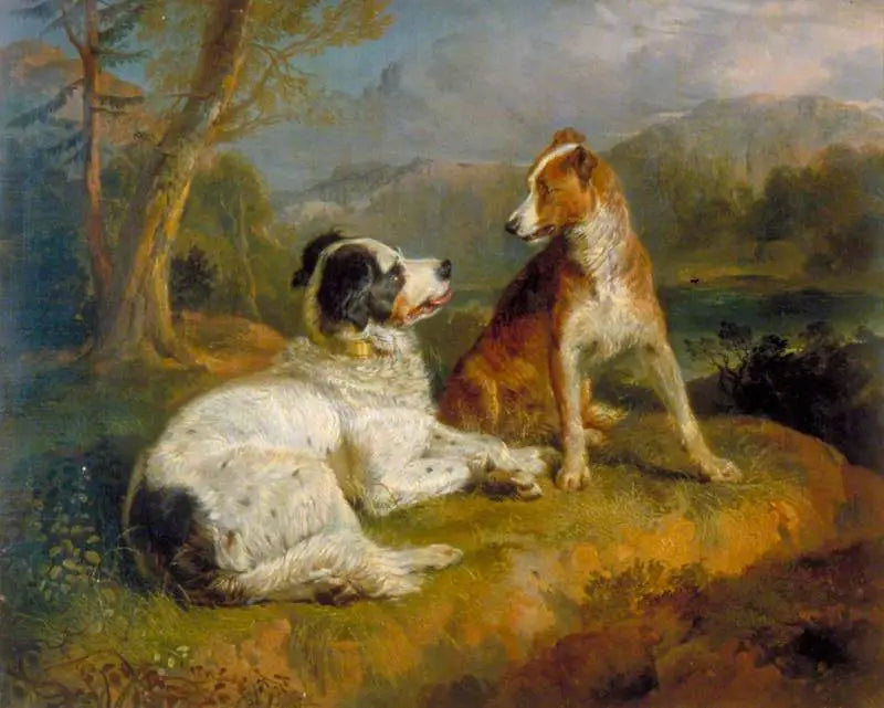 İki Köpek (Robert Burns'ın şiirinden) - Edwin Henry Landseer