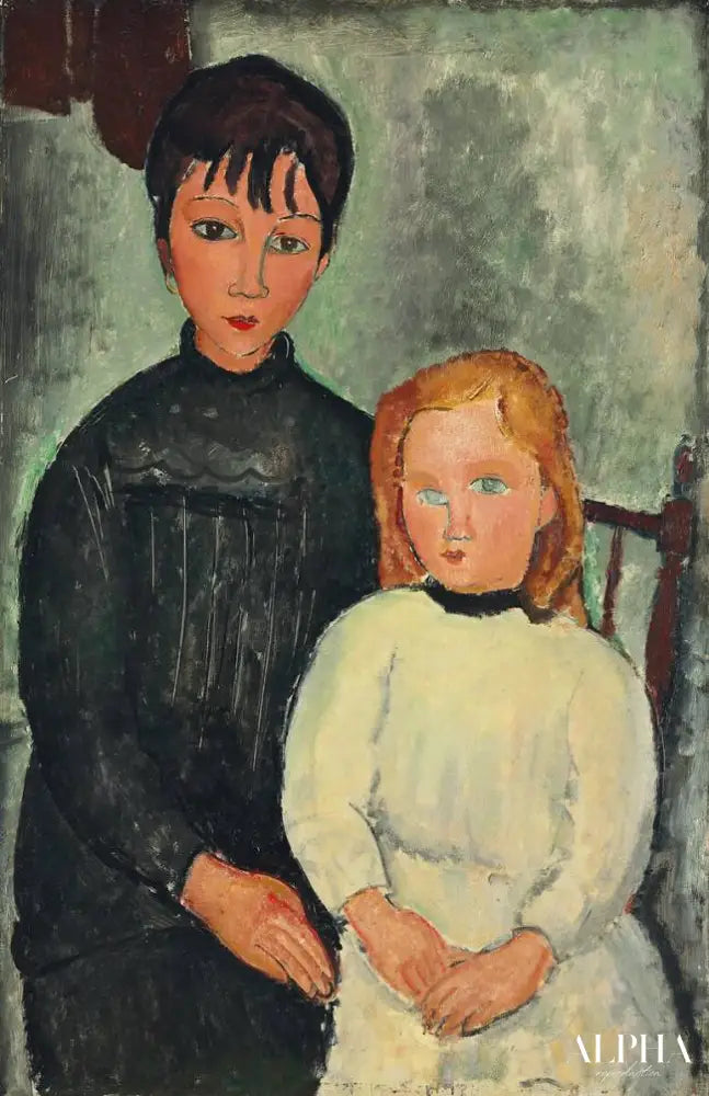 Les deux filles - Amadeo Modigliani - Reproductions de tableaux et peintures haut de gamme