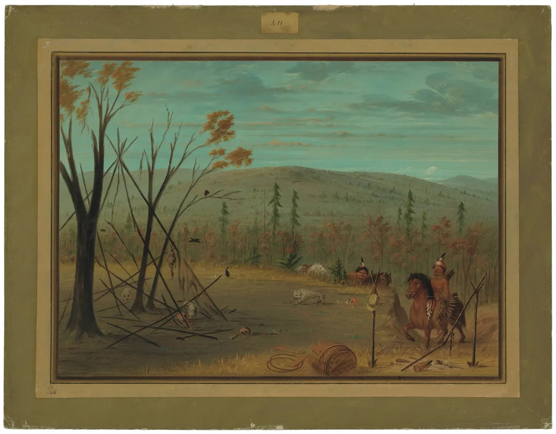 Cheyenne kardeşler sonbahar avlarından döndü - George Catlin