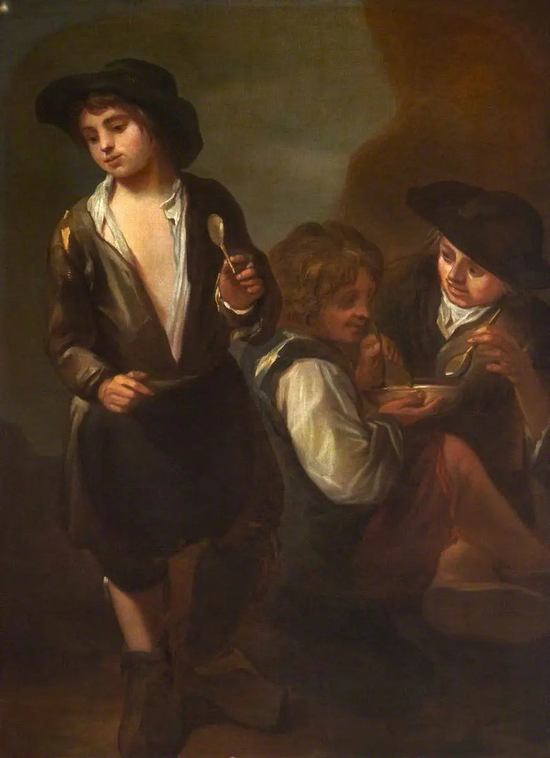 Sokak çocukları yiyor (diptyk, sol panel) - Bartolomé Esteban Murillo