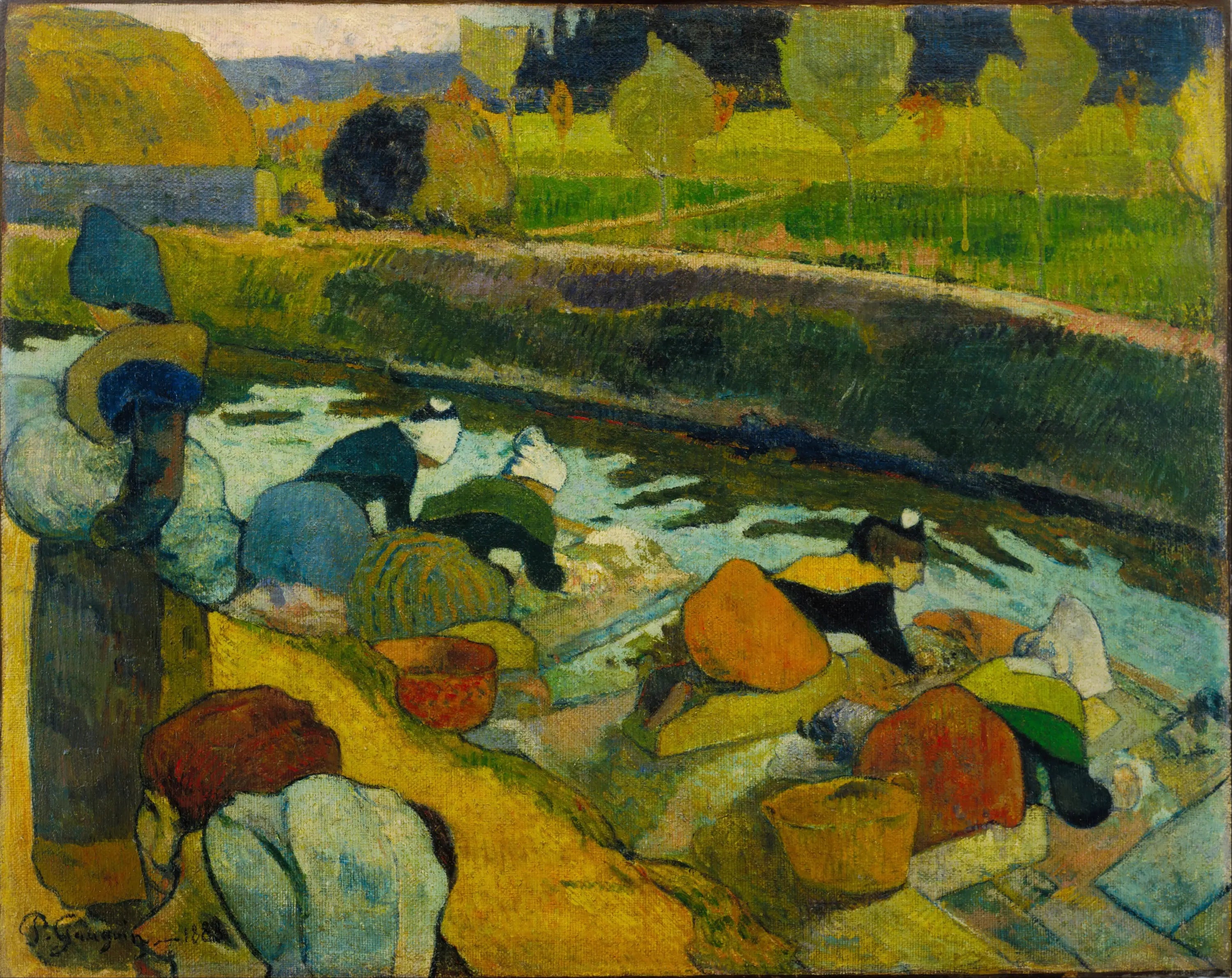 Les Laveuses à Arles I (La Roubine du Roi) - Paul Gauguin - Alpha Reproduction