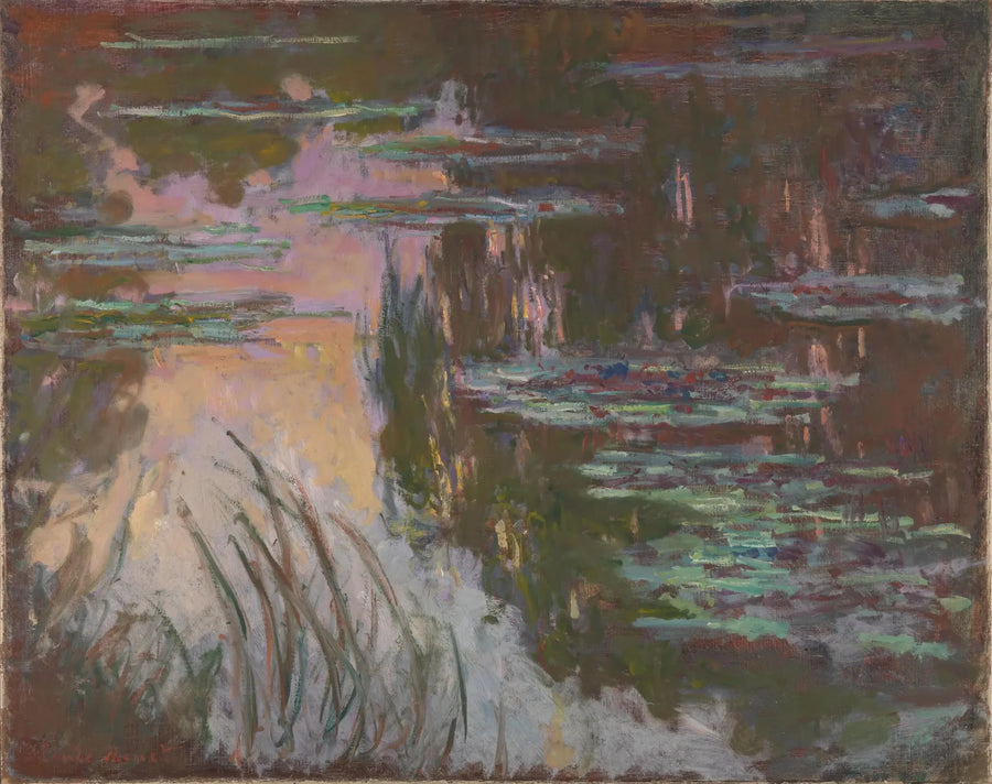 Nilüferler, gün batımı - Claude Monet