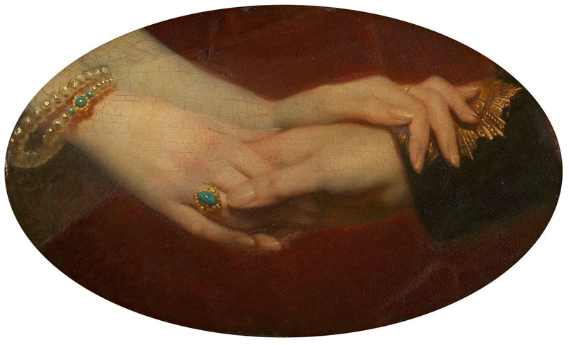 Kraliçe Victoria'nın (1819-1901) ve Prens Albert'in (1819-1861) bağlı elleri - Franz Xaver Winterhalter