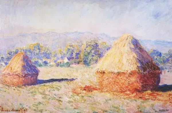 Güneş ışığı altında buğday ambarları, sabah etkisi - Claude Monet