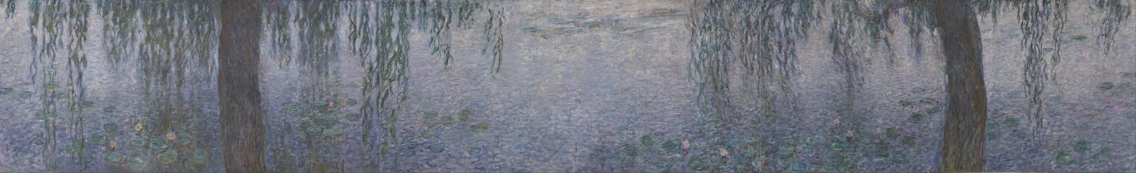 Reproduction du tableau « Les Nymphéas - Matin Clair avec Saules - Claude Monet » par Alpha Reproduction en peinture à l’huile