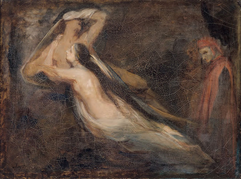 Dante ve Virgil'e görünen Paolo ve Francesca'nın gölgeleri - Ary Scheffer
