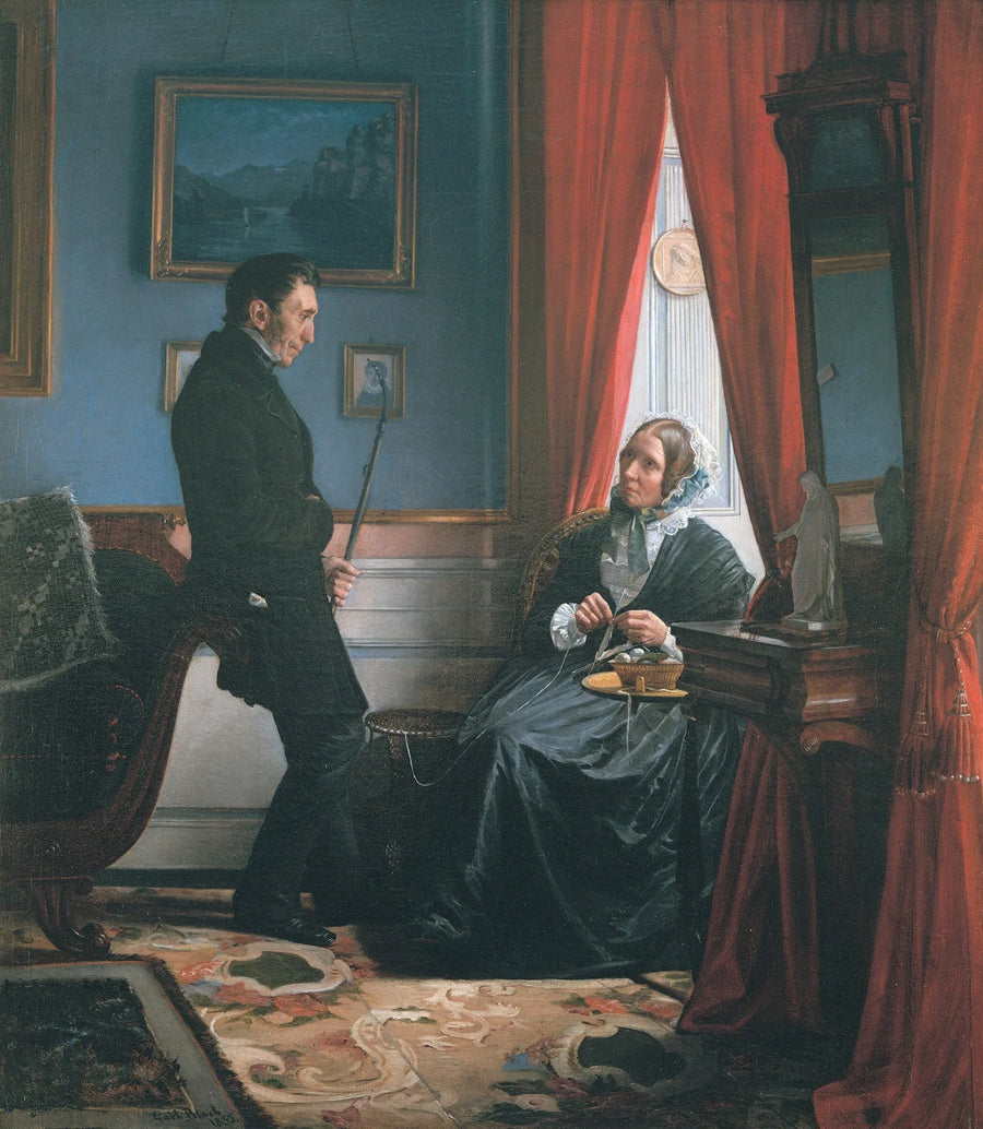 Sanatçının ebeveynleri, Bay ve Bayan J. P. Bloch, oturma odalarında - Carl Heinrich Bloch