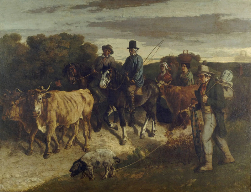 Flagey Köylüleri Fuar'dan Dönerken - Gustave Courbet