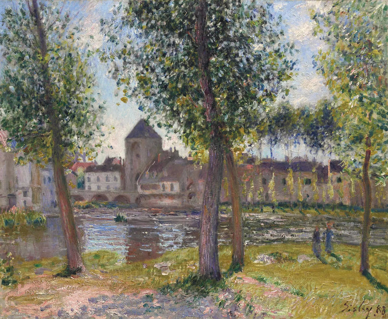 Moret-sur-Loing'deki kavaklar, Ağustos öğleden sonrası - Alfred Sisley