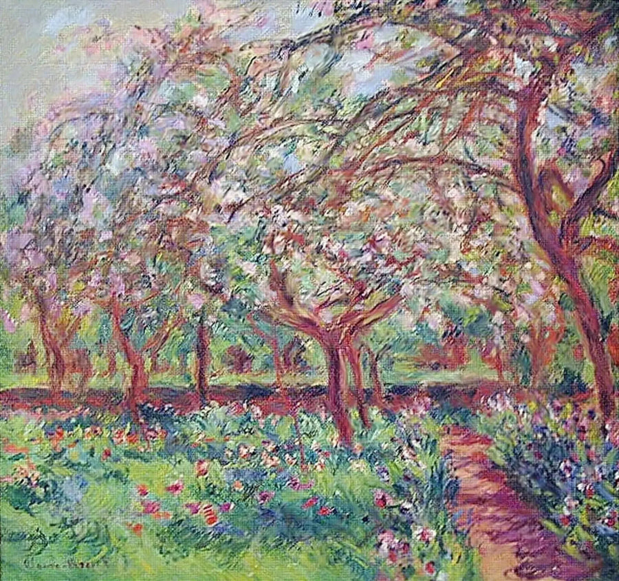 Çiçek Açan Elma Ağaçları - Claude Monet