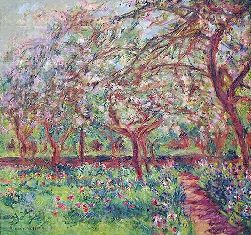 Çiçek Açan Elma Ağaçları - Claude Monet