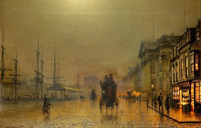 Liverpool Limanları Gece - John Atkinson Grimshaw