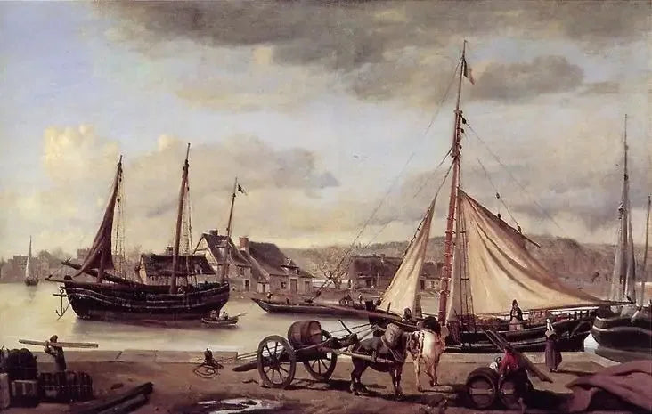 Rouen Tüccar Rıhtımları - Jean-Baptiste Camille Corot