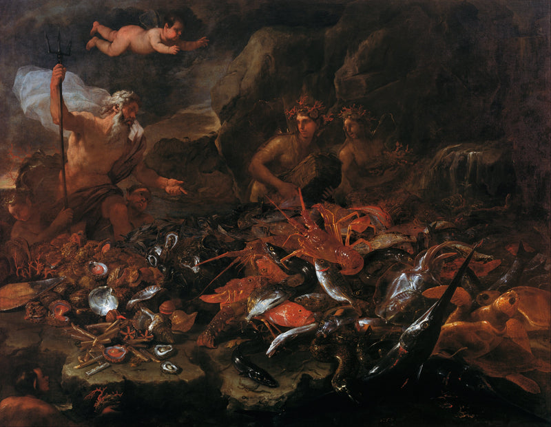 Denizlerin zenginlikleri Neptune, tritonlar ve iki nereid ile - Luca Giordano