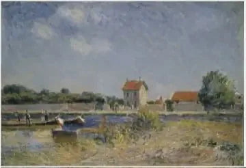 Saint-Mammès'teki Loing Kanalı Kıyıları - Alfred Sisley