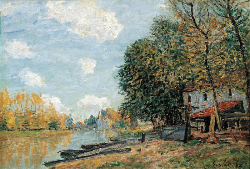 Moret'teki Loing Kıyıları - Alfred Sisley