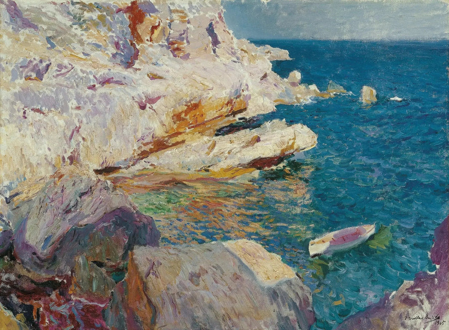Jávea Kayalıkları ve Beyaz Gemi - Joaquín Sorolla