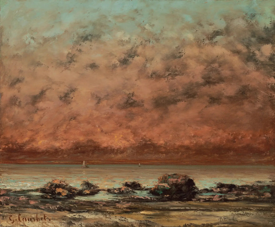 Trouville Siyah Kayalar - Gustave Courbet