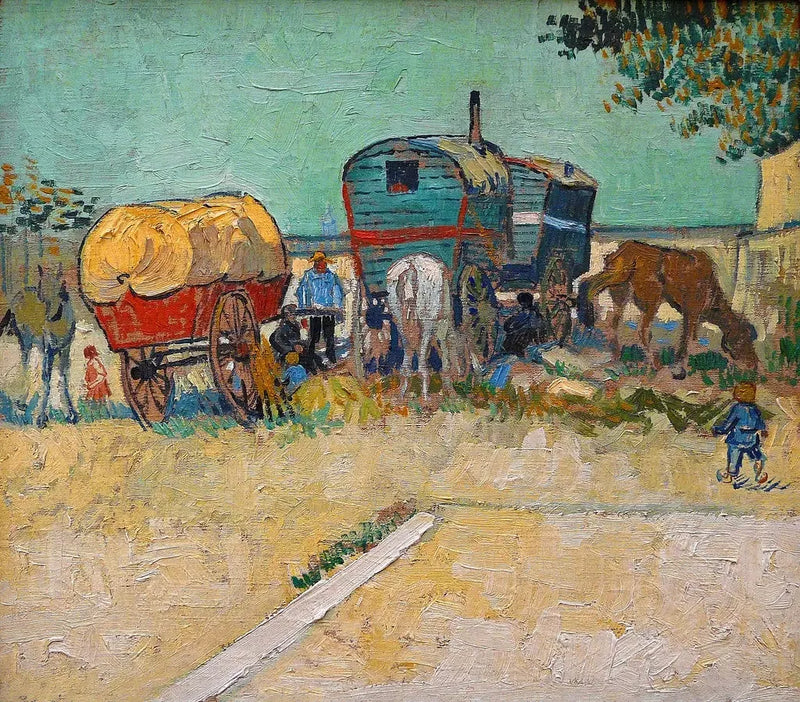 Arles civarlarında çingenelerin kampı, Roulottes - Vincent van Gogh