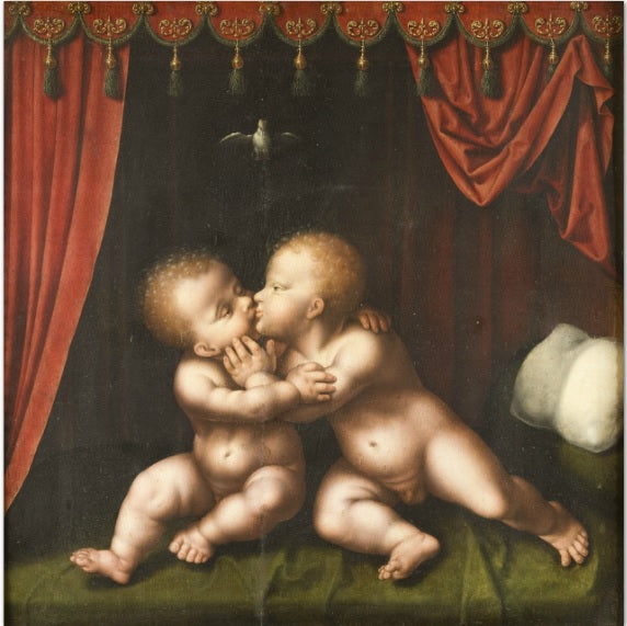 Les saints Enfants s’embrassant - Joos van Cleve - Alpha Reproduction