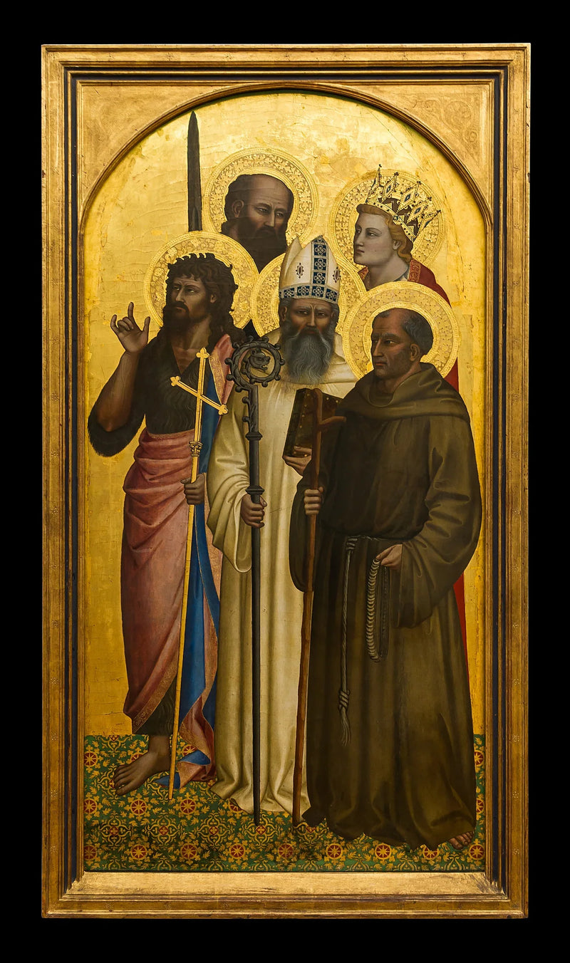 Aziz Jean Vaftizci, Gilles, Gérard, Paul ve Catherine (Miniato?) - Nardo di Cione