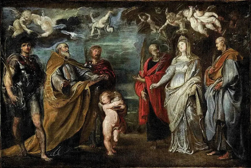 Azizler Maure, Gregorius, Papianus, Nere, Domitille ve Achilleus - Peter Paul Rubens