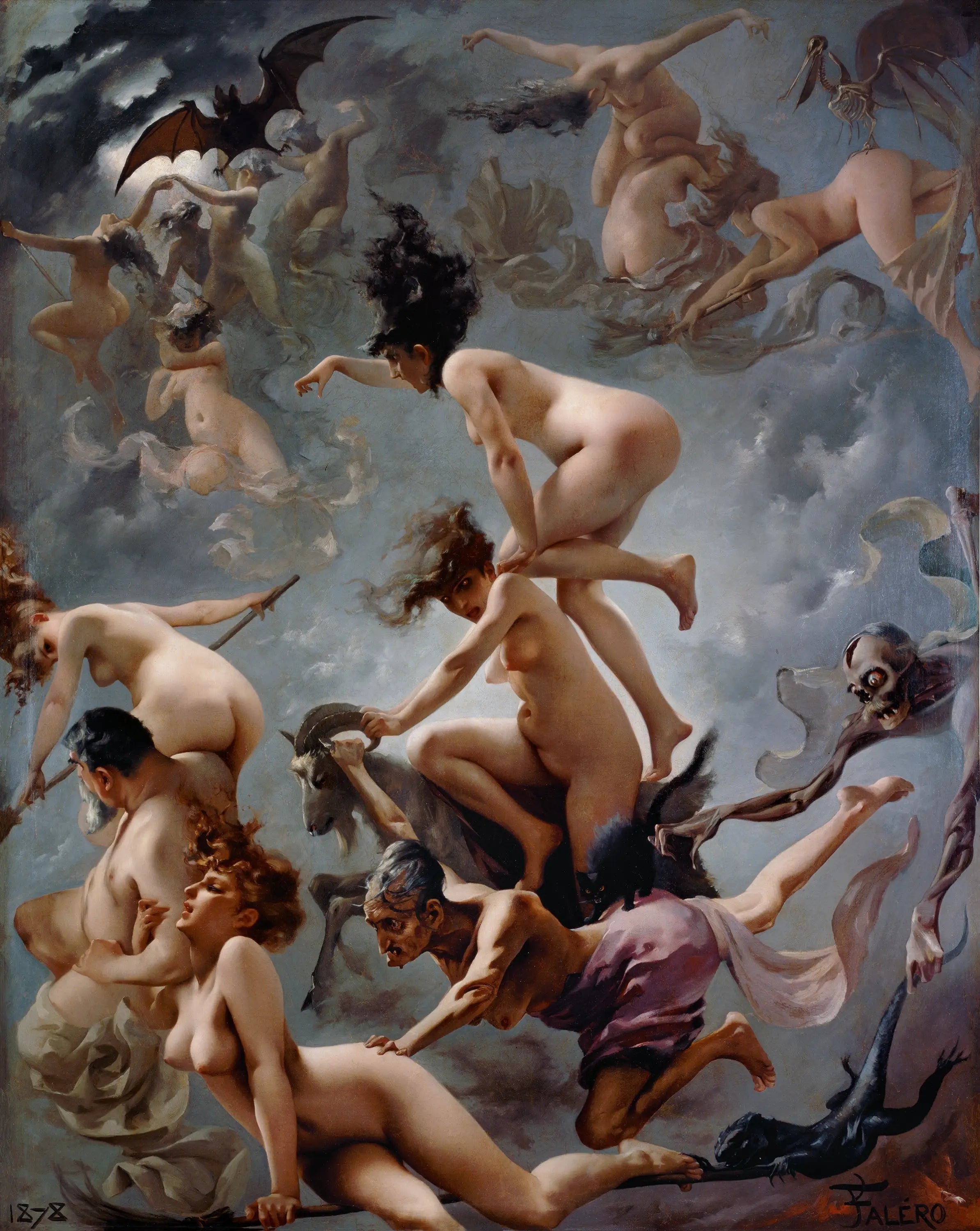 Les sorcières se rendant à leur sabbat - Luis Ricardo Falero - Alpha Reproduction