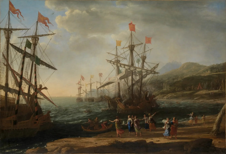 Troyenler filolarını yakıyor - Claude Lorrain