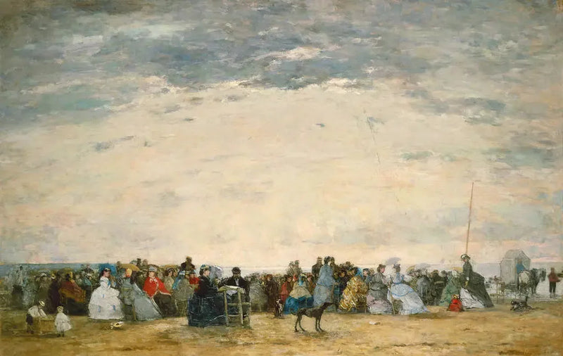 Trouville'de Plajda Tatilciler - Eugène Boudin