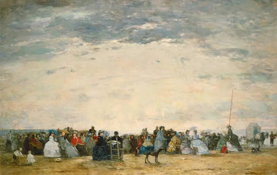 Trouville'de Plajda Tatilciler - Eugène Boudin