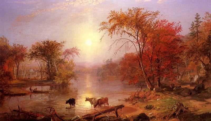 Hudson Nehri'nde Sonbahar Rüzgarları - Albert Bierstadt