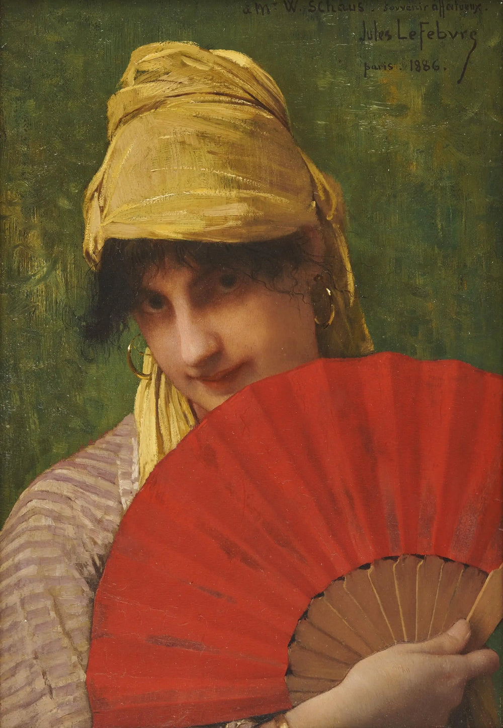 L’éventail rouge - Jules Lefebvre - Alpha Reproduction