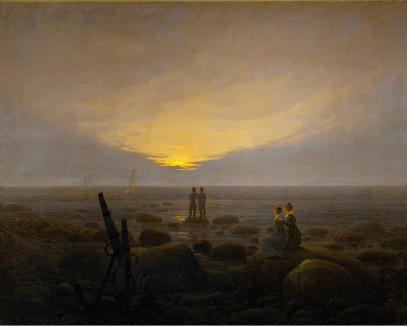Ayın deniz üzerindeki doğuşu - Caspar David Friedrich