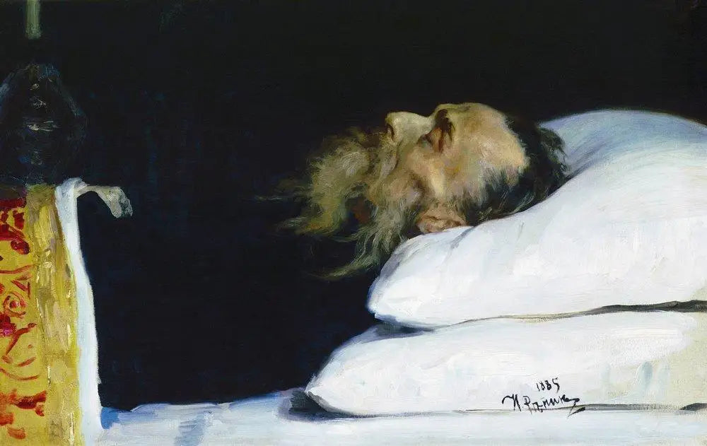 L’historien Nikolaï Ivanovitch Kostomarov dans son cercueil. - Ilya Repin - Alpha Reproduction