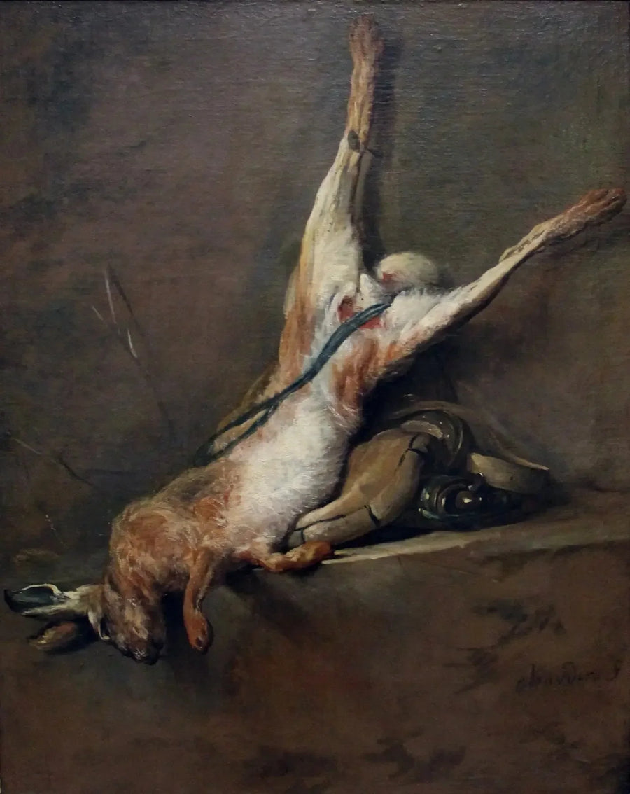 Ölü Tavşan Toz Armutu ve Çantası - Jean Siméon Chardin