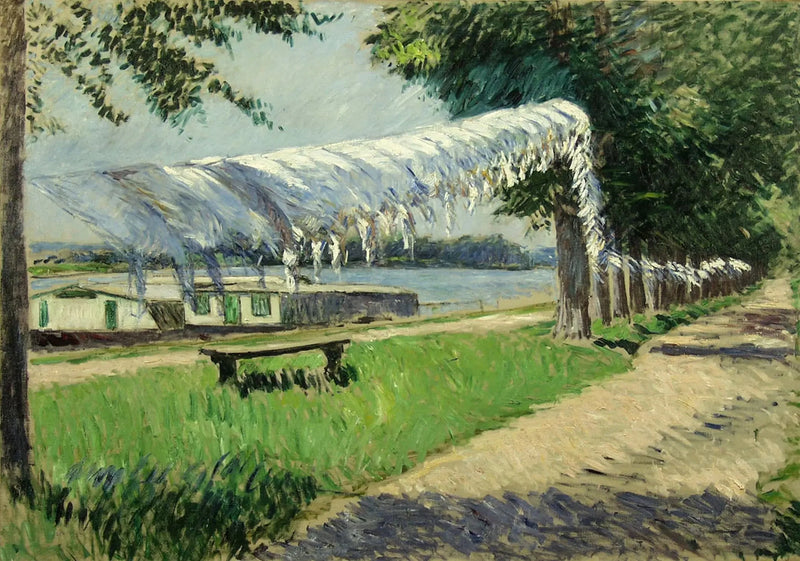 Seine Nehri Kenarında Kuruyan Bez, Petit Gennevilliers - Gustave Caillebotte