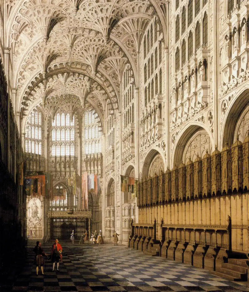 Westminster Manastırı'ndaki Henri VII Şapeli'nin İç Mekânı - Canaletto
