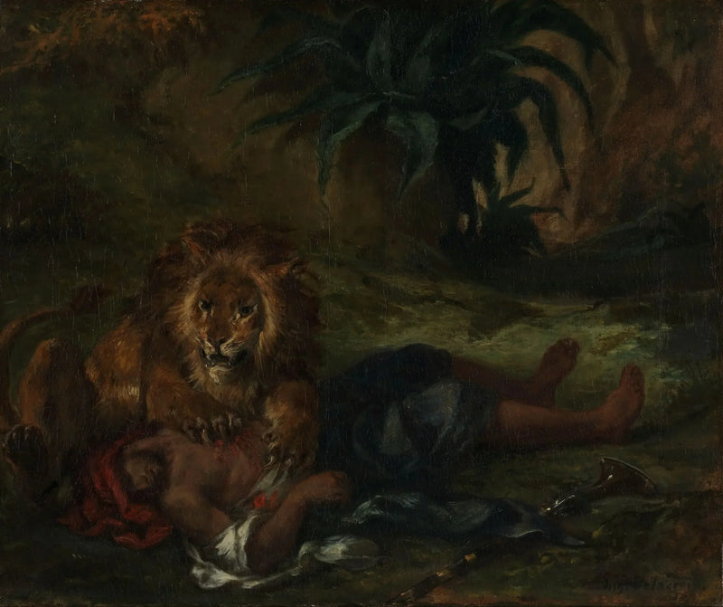Arap'ı Yiyen Aslan - Eugène Delacroix