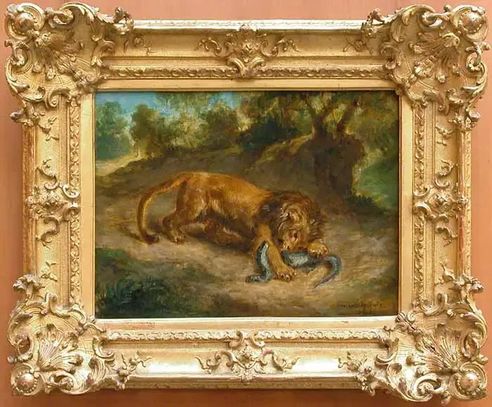 Aslan ve Kaiman - Eugène Delacroix